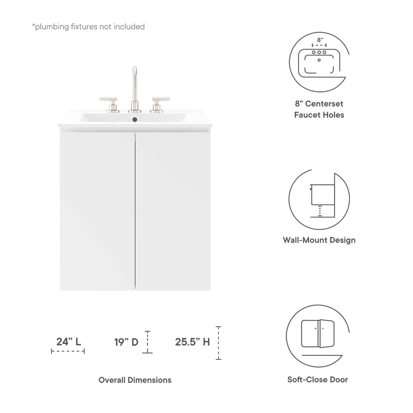 Bryn 24" Wall-Mount Bathroom Vanity