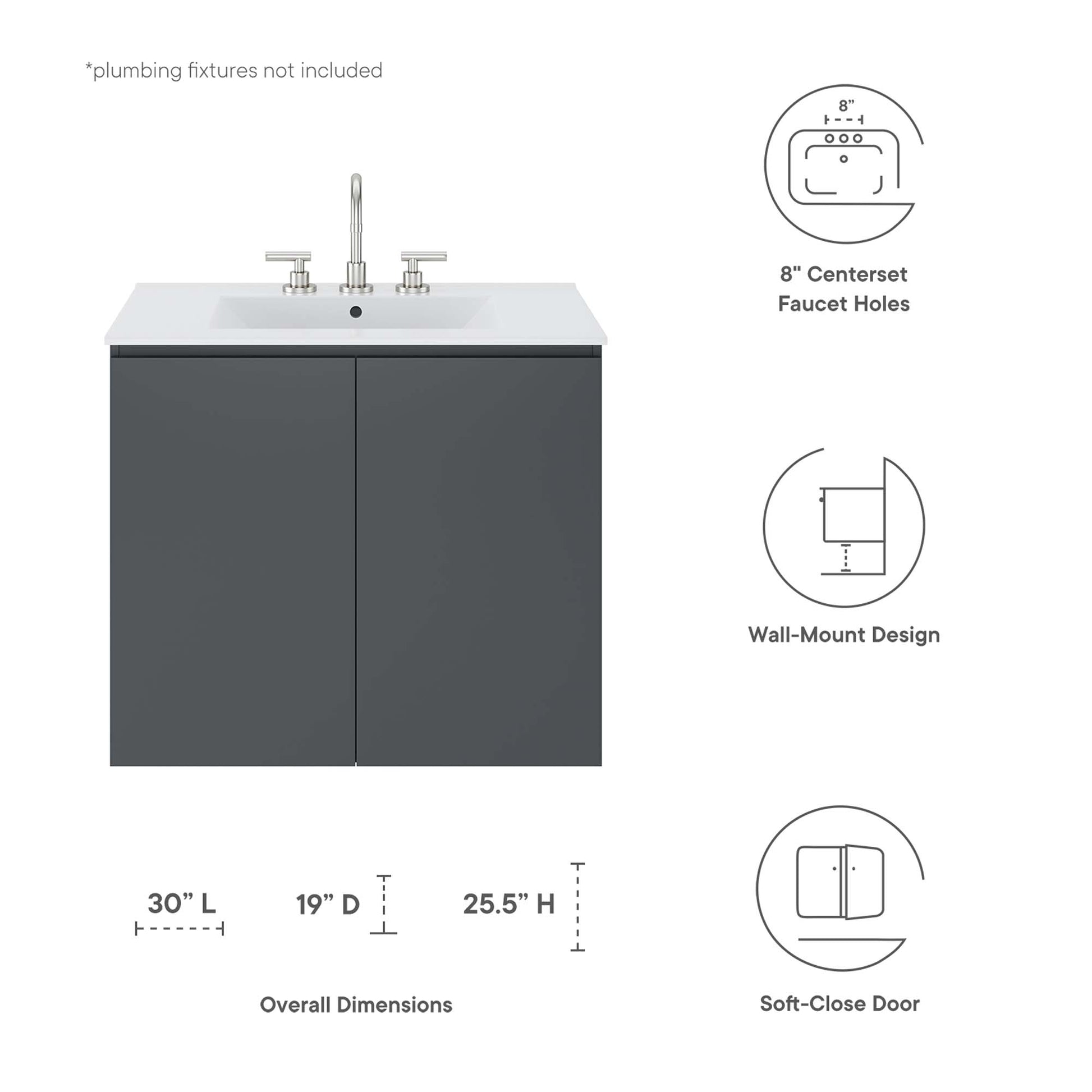 Bryn 30" Wall-Mount Bathroom Vanity