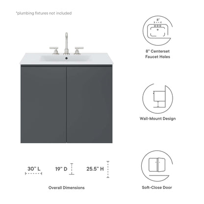 Bryn 30" Wall-Mount Bathroom Vanity