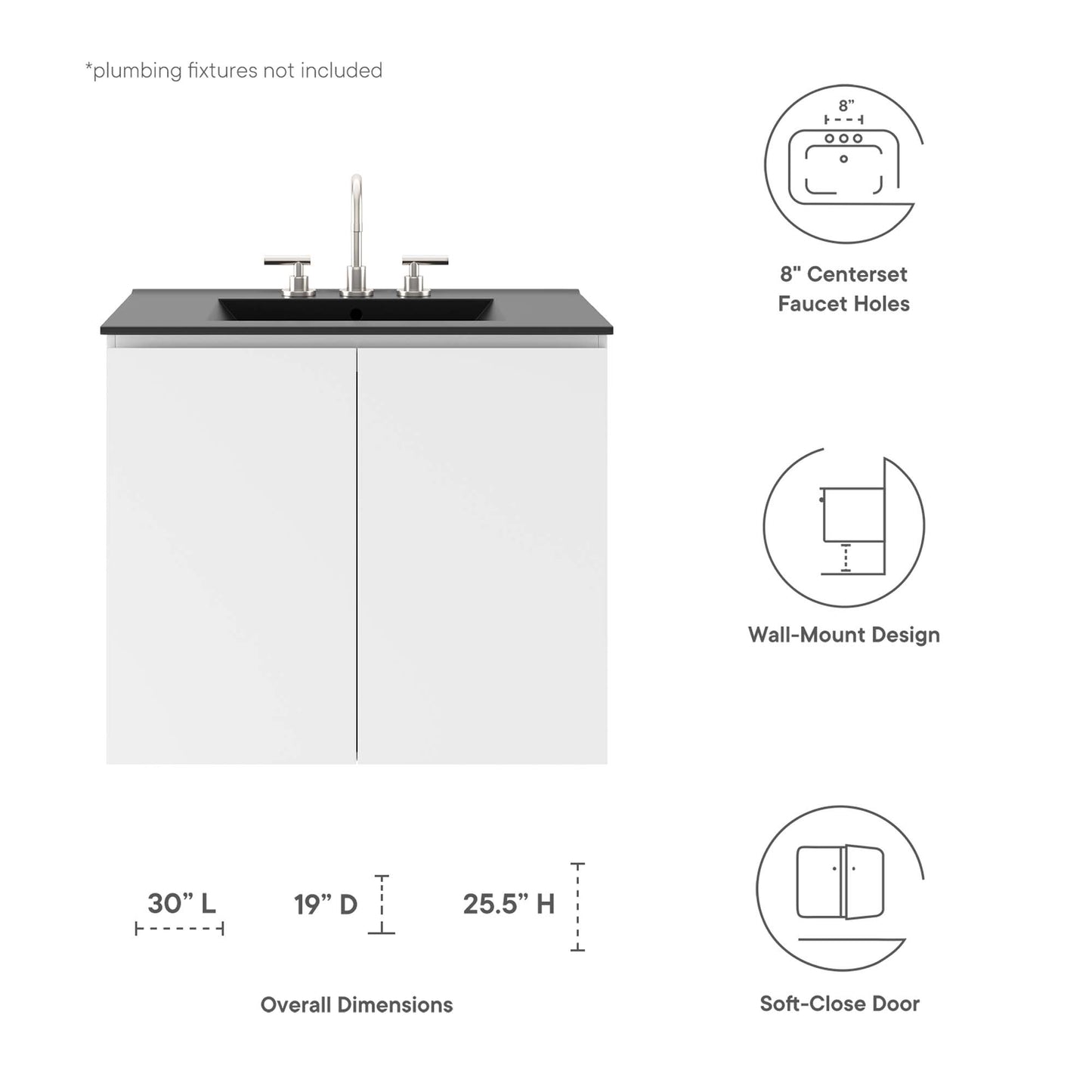 Bryn 30" Wall-Mount Bathroom Vanity