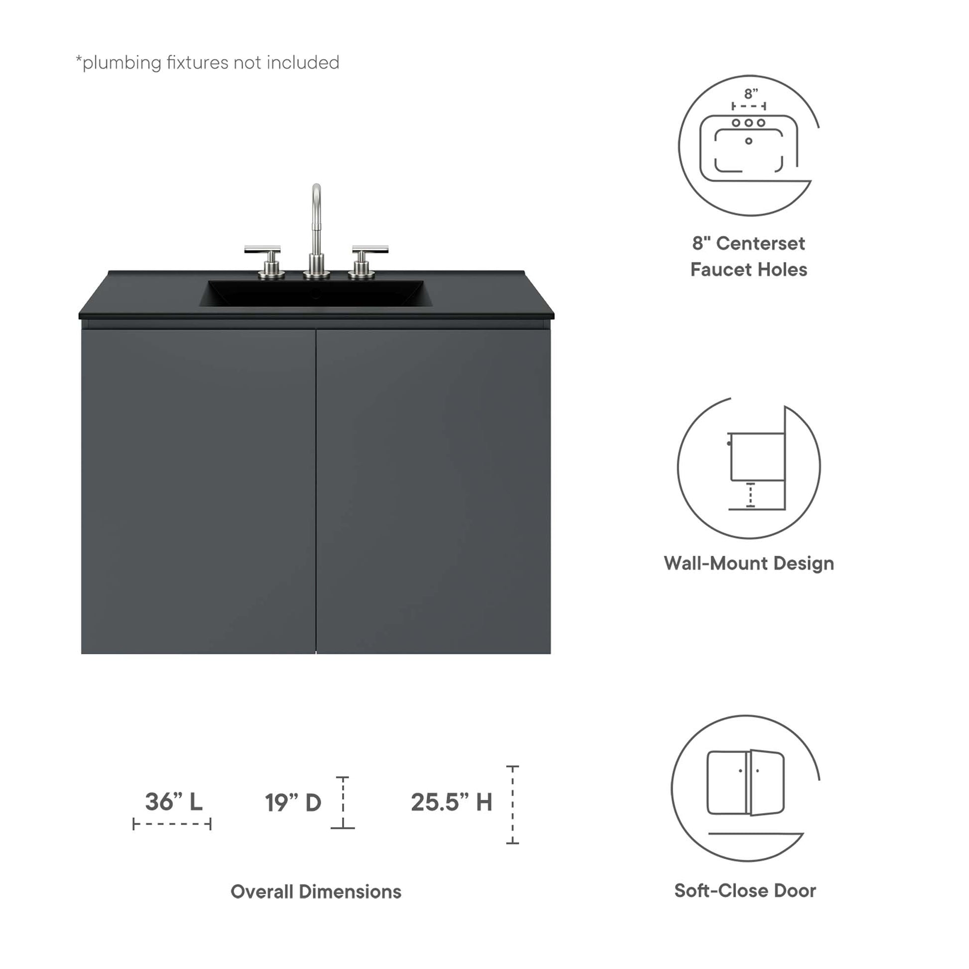 Bryn 36" Wall-Mount Bathroom Vanity