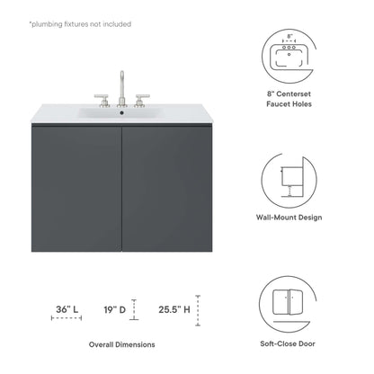 Bryn 36" Wall-Mount Bathroom Vanity