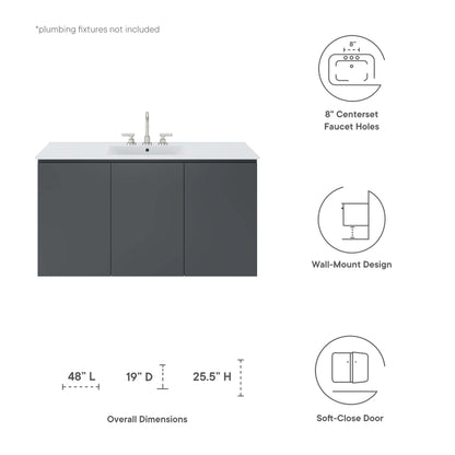 Bryn 48" Wall-Mount Bathroom Vanity