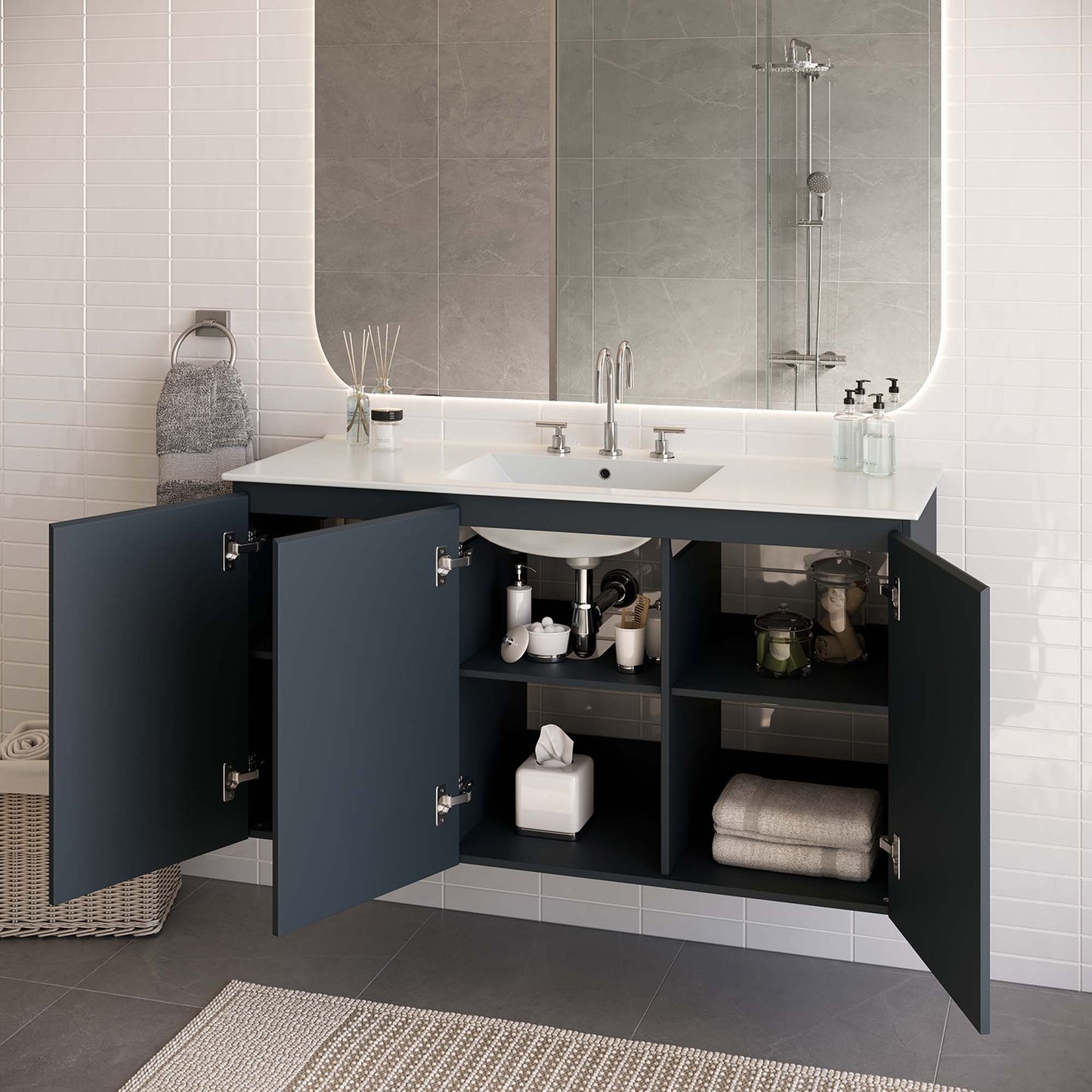 Bryn 48" Wall-Mount Bathroom Vanity