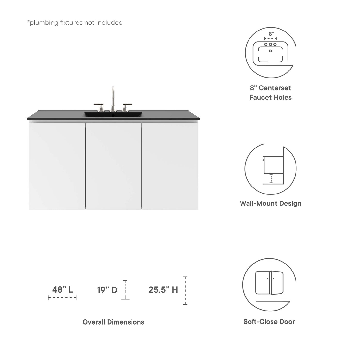 Bryn 48" Wall-Mount Bathroom Vanity