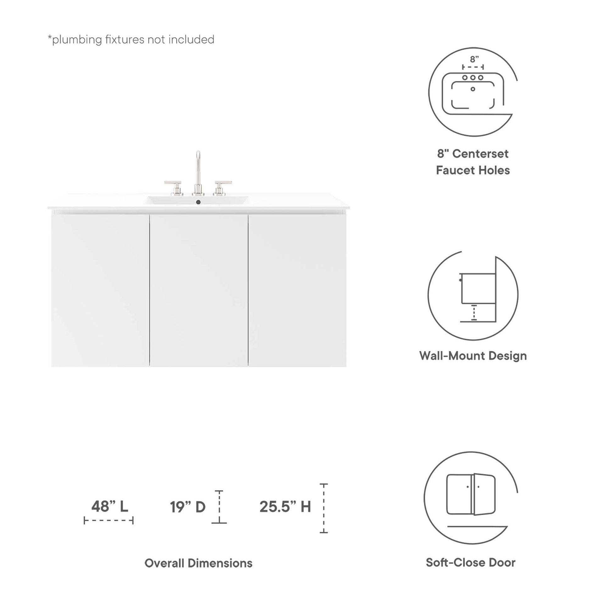 Bryn 48" Wall-Mount Bathroom Vanity