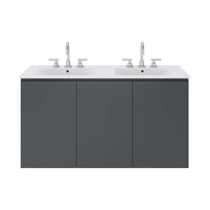 Bryn 48" Wall-Mount Double Sink Bathroom Vanity