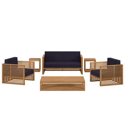 Carlsbad 6-Piece Teak Wood Outdoor Patio Set