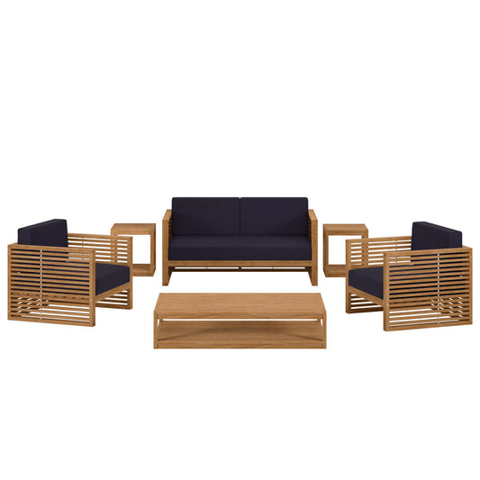 Carlsbad 6-Piece Teak Wood Outdoor Patio Set