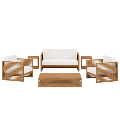 Carlsbad 6-Piece Teak Wood Outdoor Patio Set