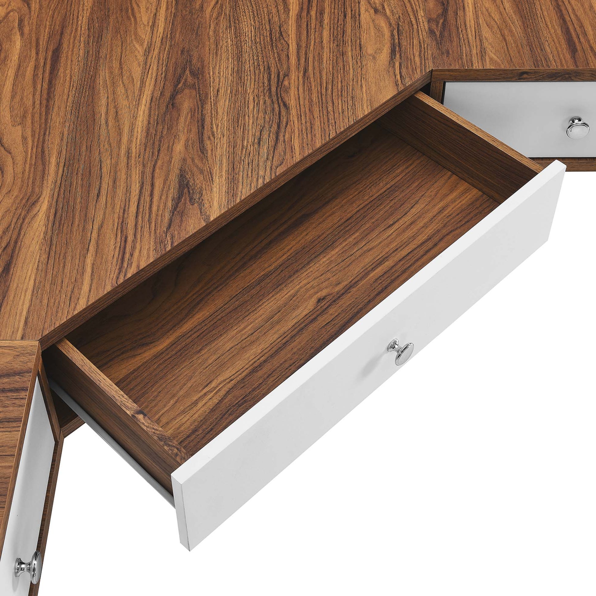 Transmit 47" Wall Mount Corner Walnut Office Desk