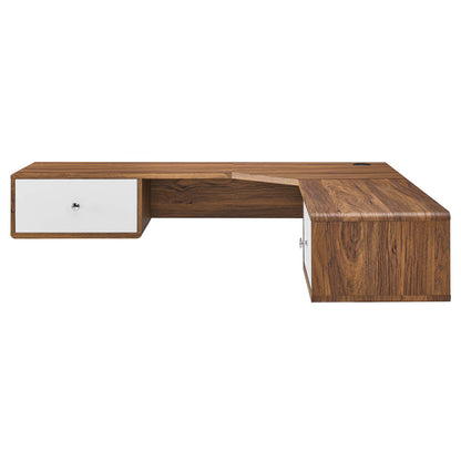 Transmit 55" Wall Mount Corner Wood Office Desk