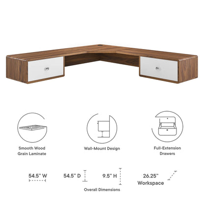 Transmit 55" Wall Mount Corner Wood Office Desk