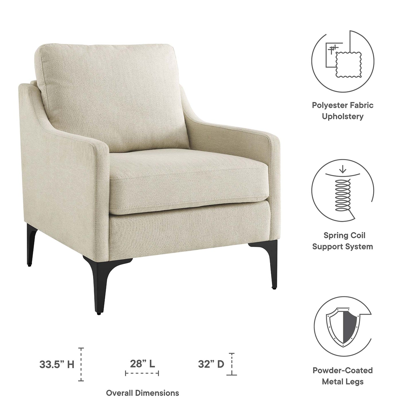 Corland Upholstered Fabric Armchair