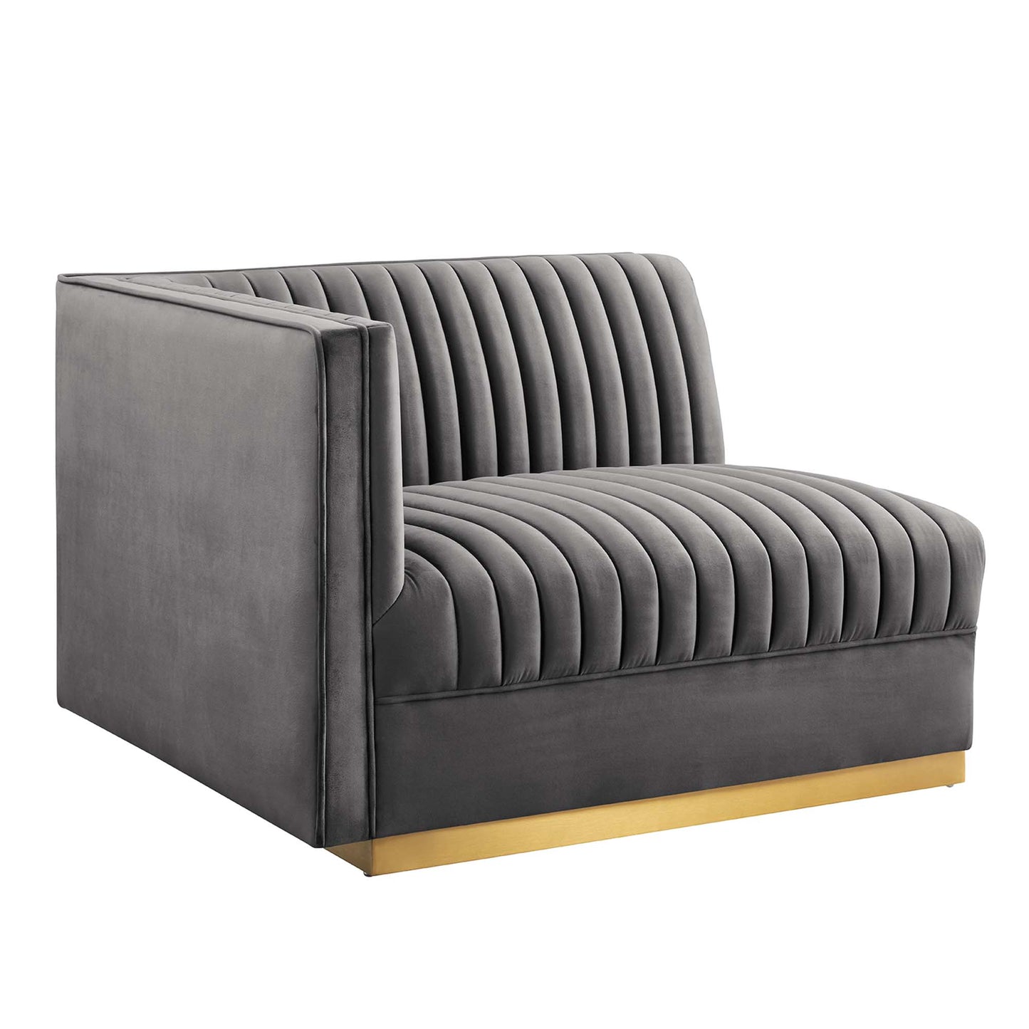 Sanguine Channel Tufted Performance Velvet Modular Sectional Sofa Left-Arm Chair