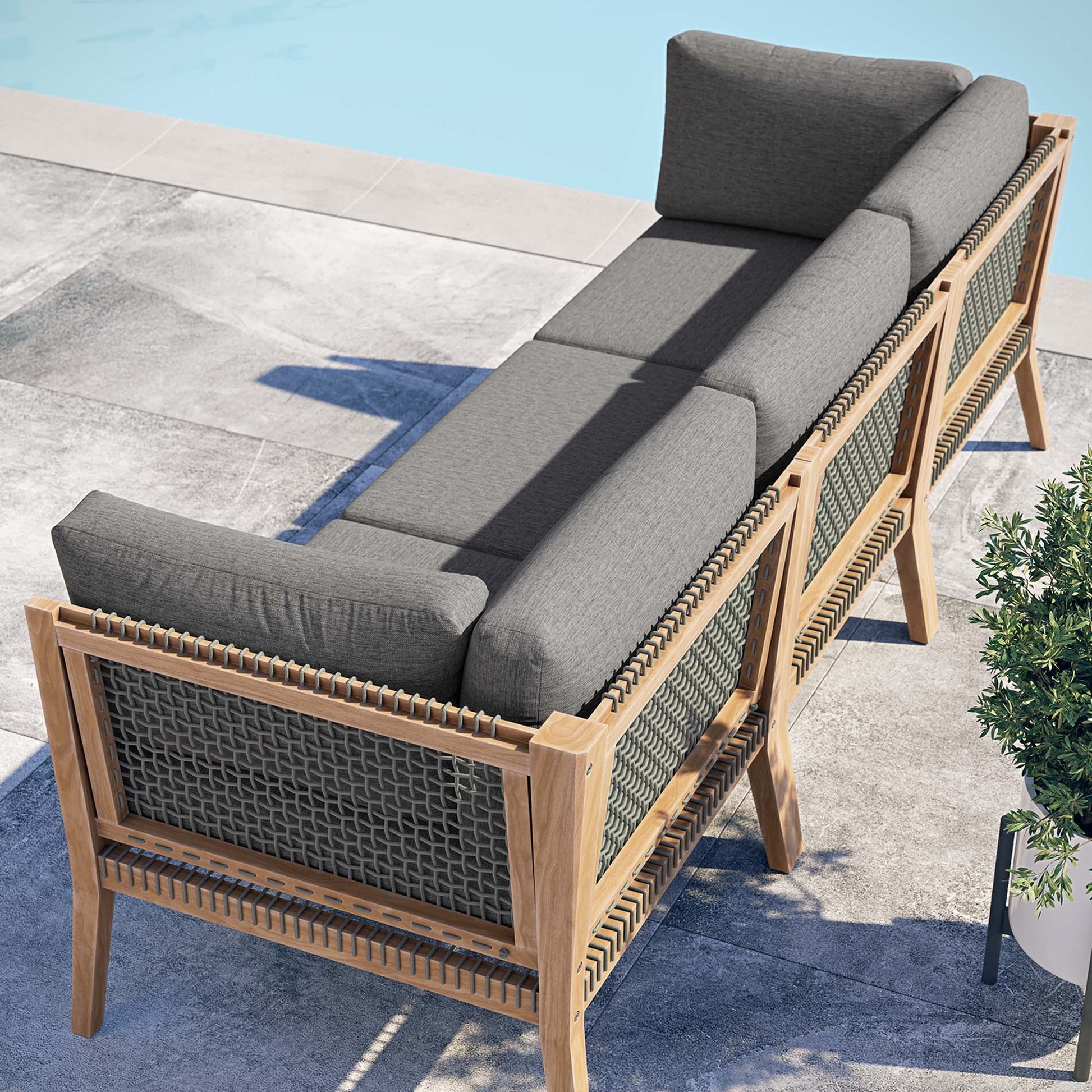 Clearwater Outdoor Patio Teak Wood Sofa