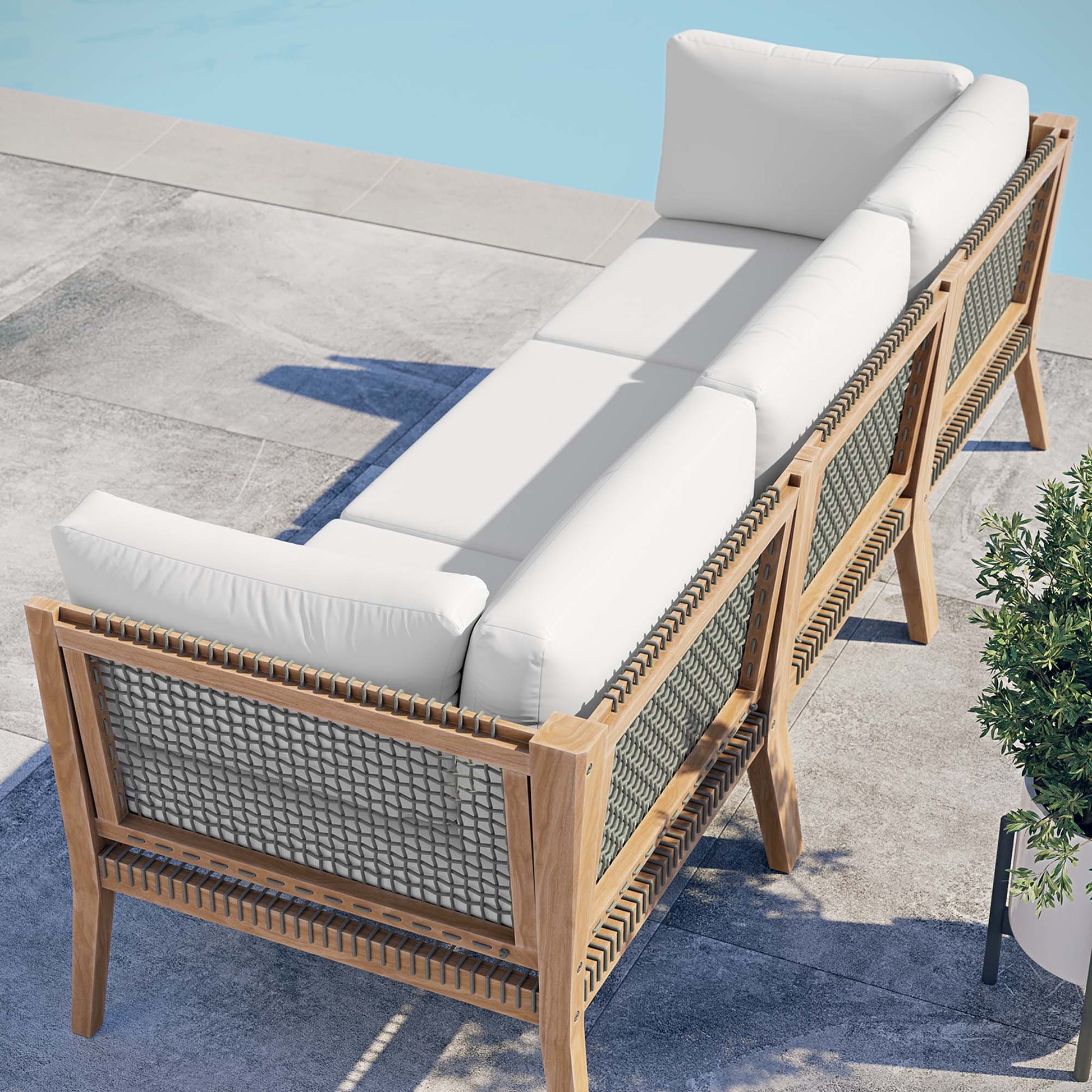 Clearwater Outdoor Patio Teak Wood Sofa