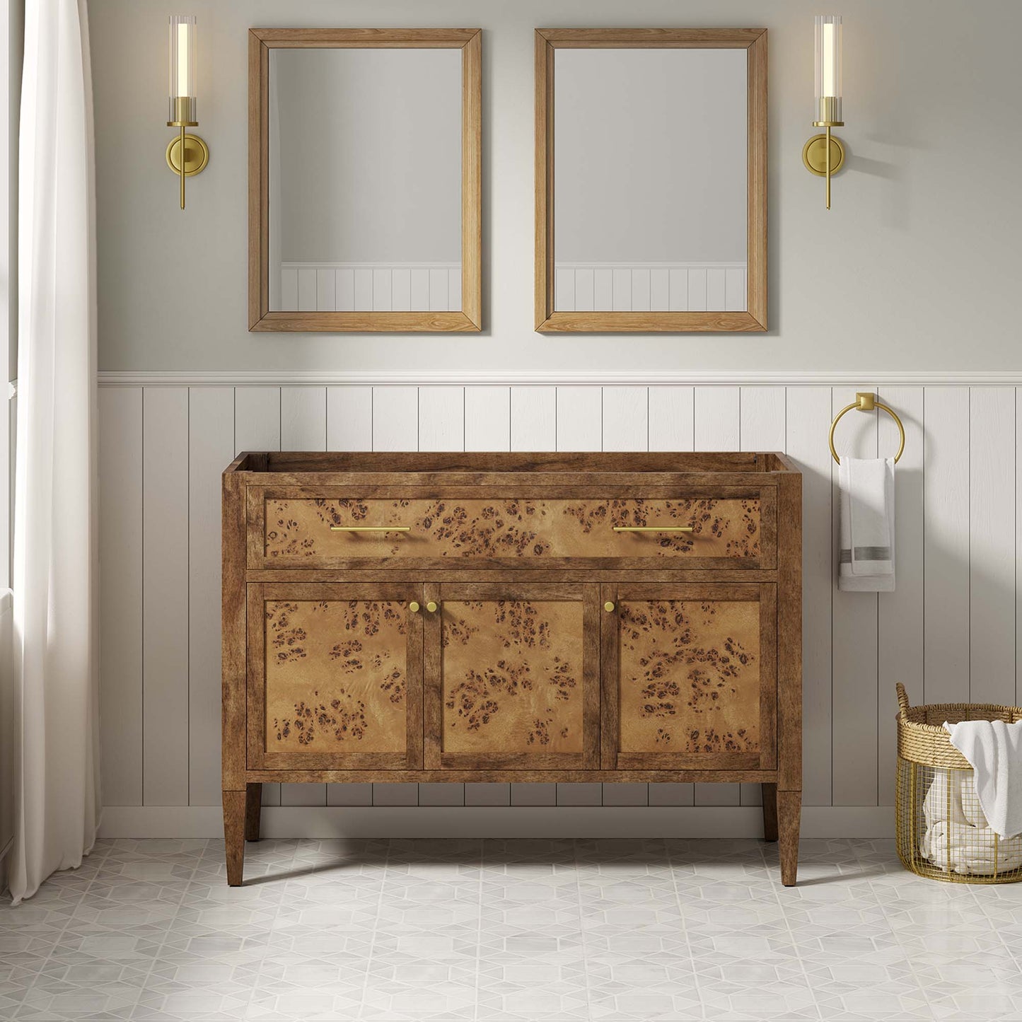 Elysian 48" Wood Bathroom Vanity Cabinet (Sink Basin Not Included)