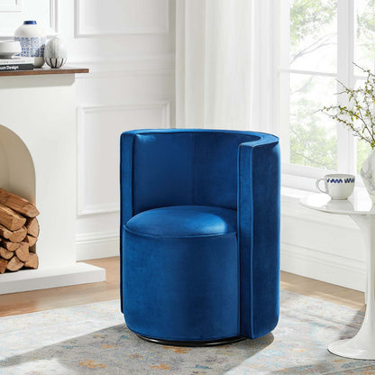 Della Performance Velvet Fabric Swivel Chair