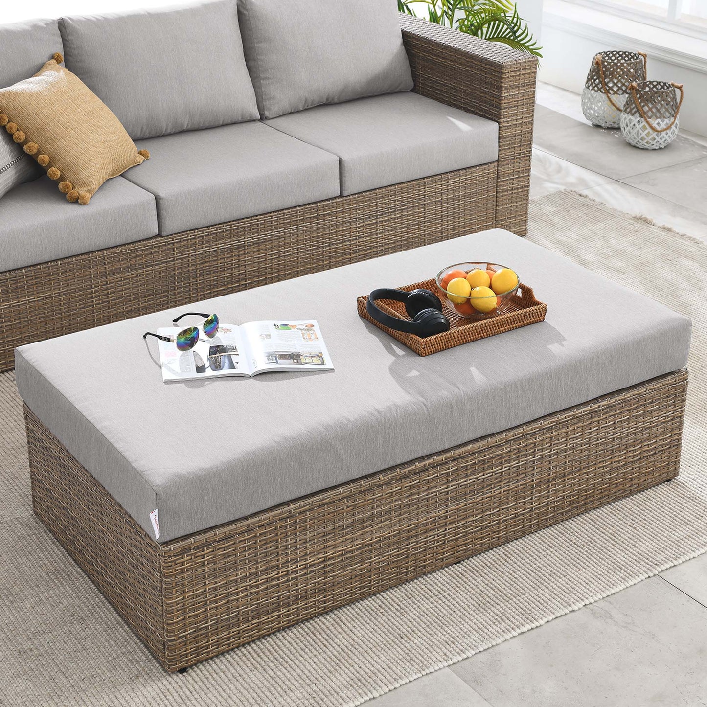 Convene Outdoor Patio Rectangle Ottoman