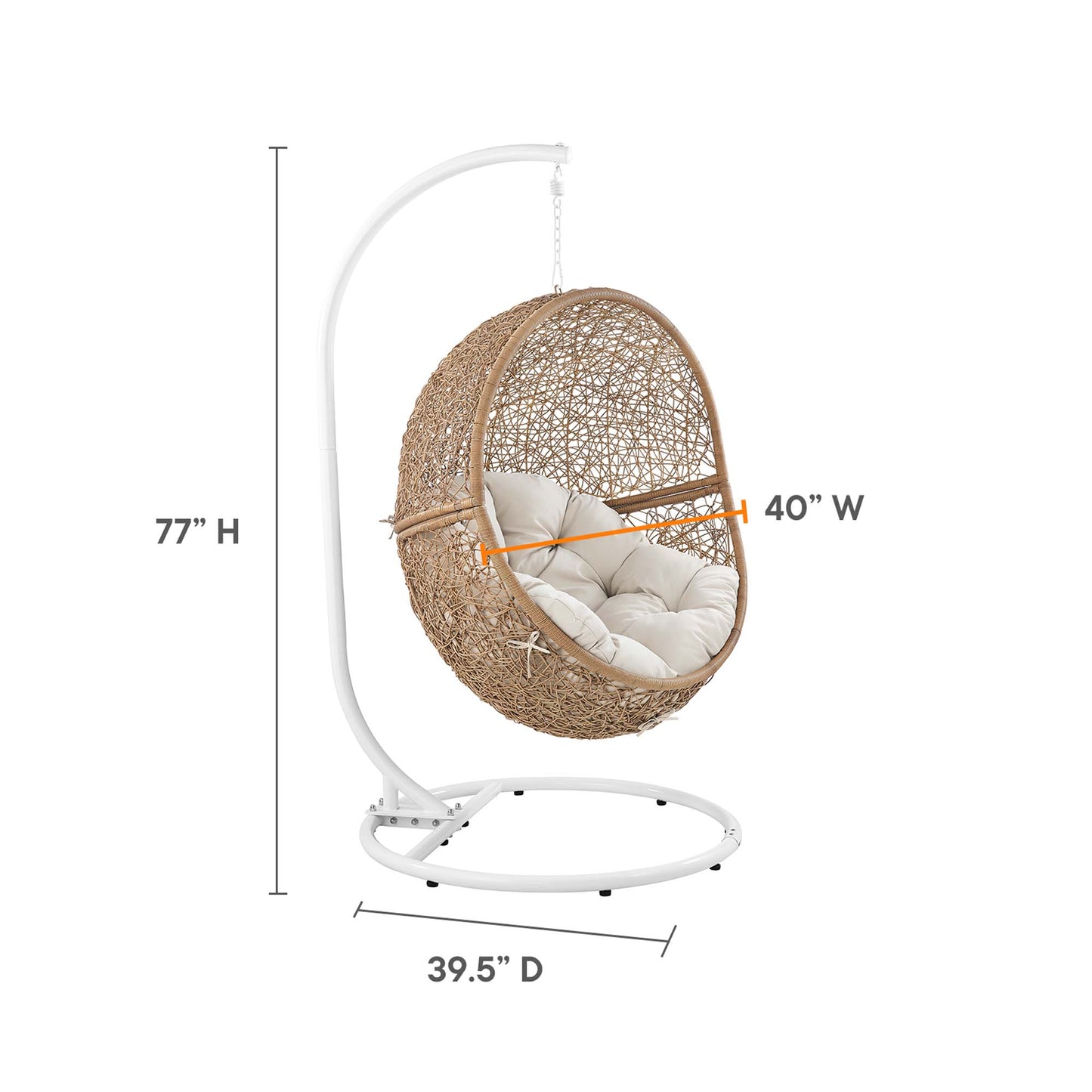 Encase Outdoor Patio Rattan Swing Chair