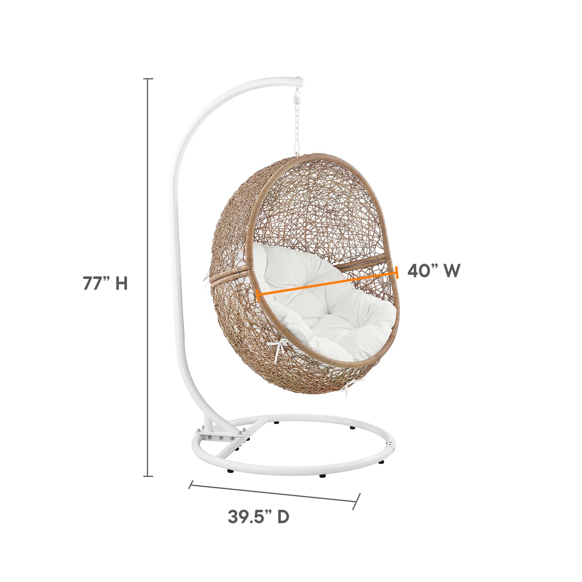 Encase Outdoor Patio Rattan Swing Chair