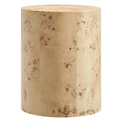 Cosmos 16" Round Burl Wood Side Table