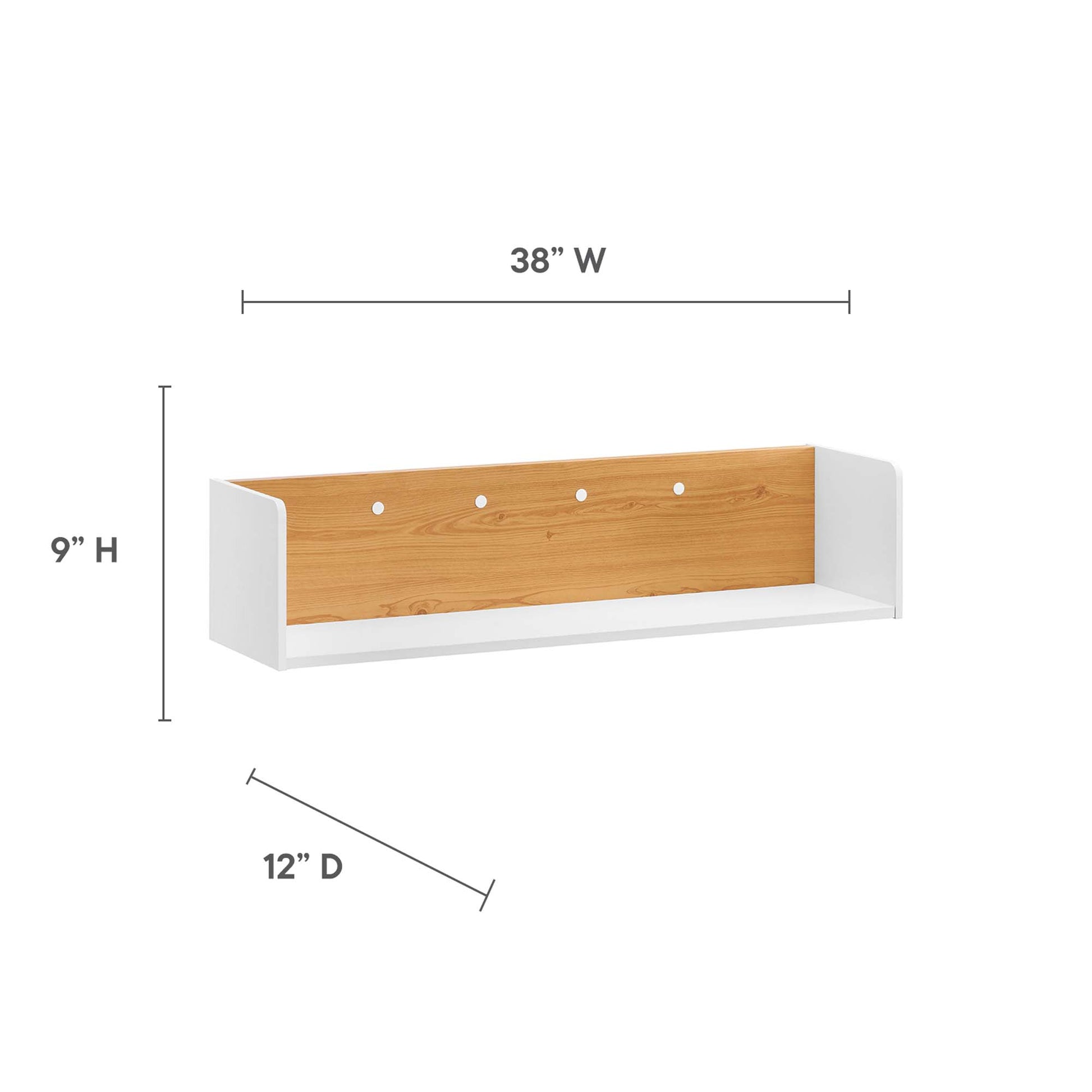 Kinetic 38" Wall-Mount Office Desk With Cabinet and Shelf