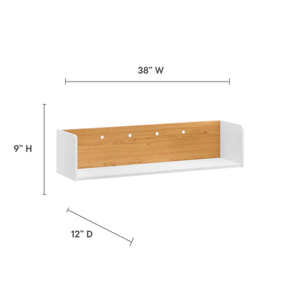 Kinetic 38" Wall-Mount Office Desk With Cabinet and Shelf