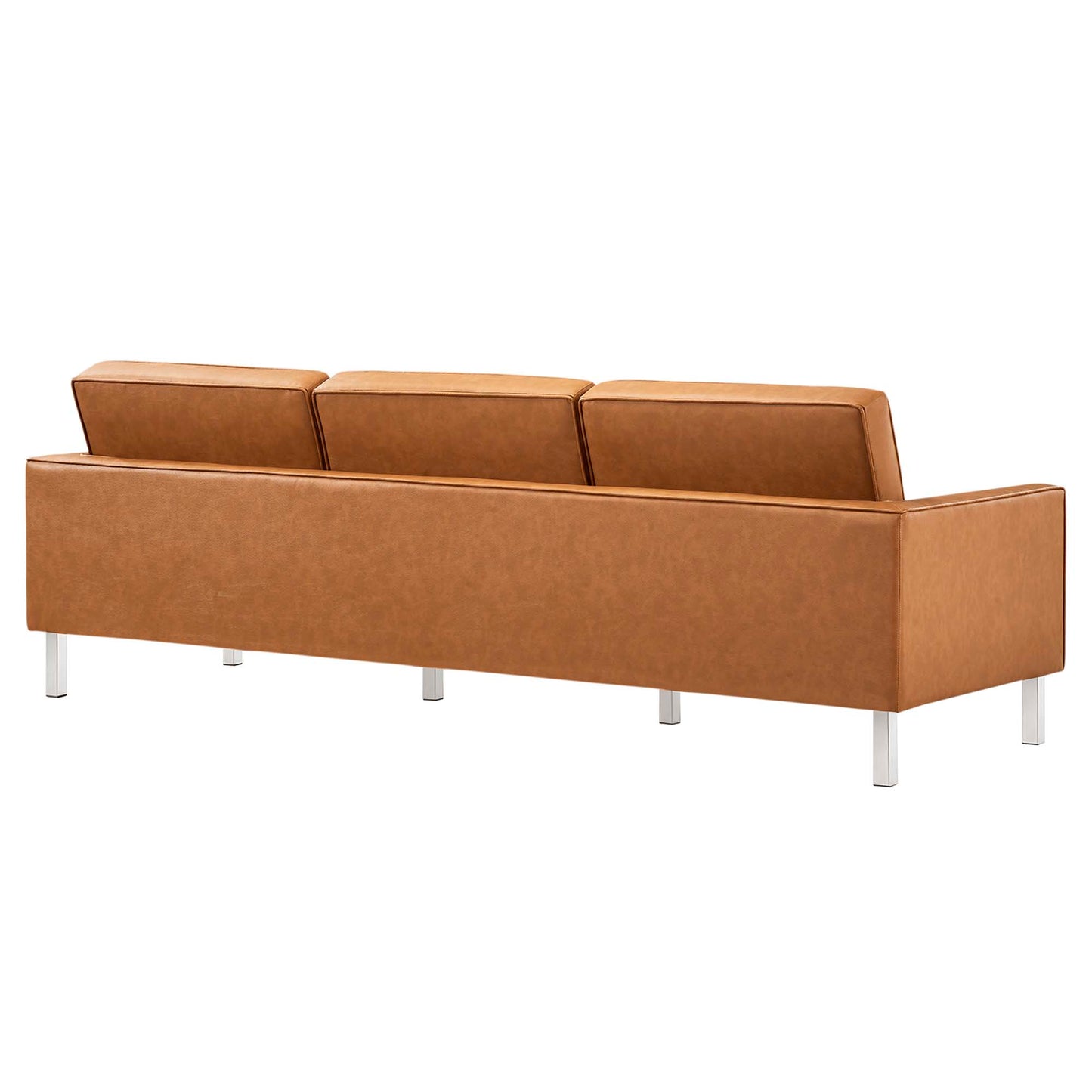 Loft Tufted Vegan Leather Sofa and Ottoman Set