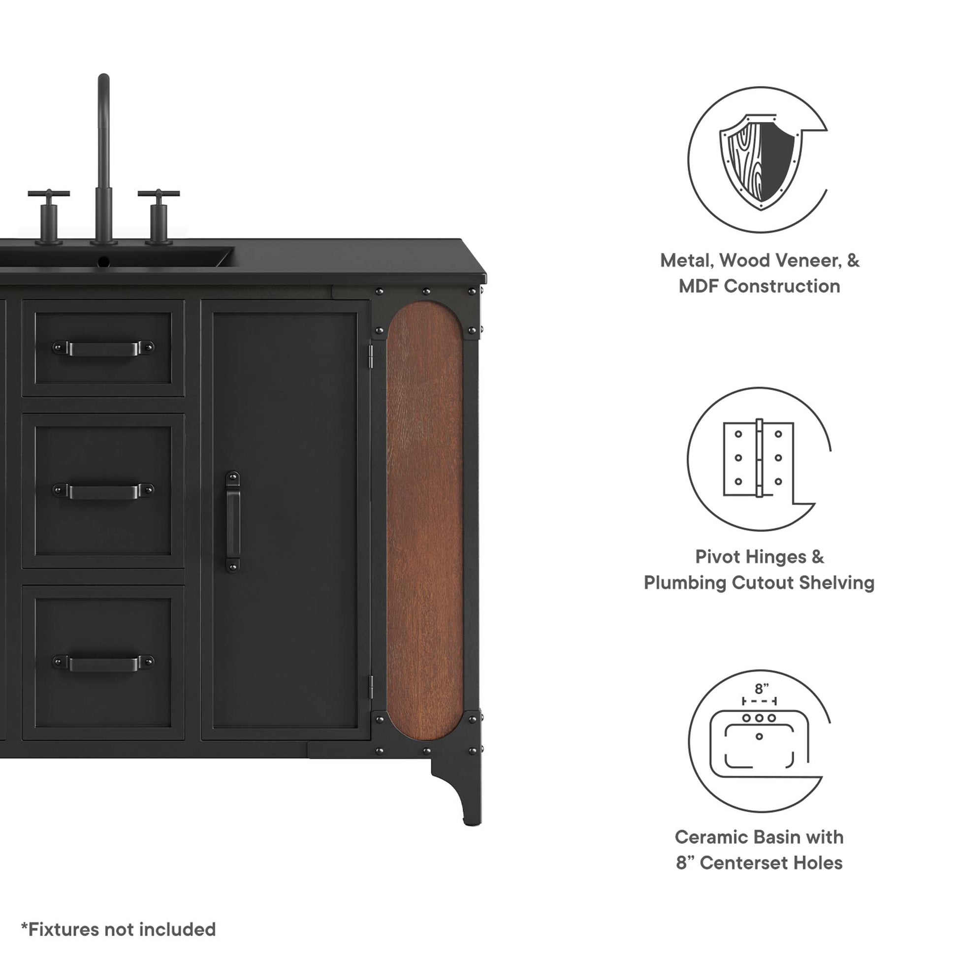 Steamforge 48" Single Sink Bathroom Vanity