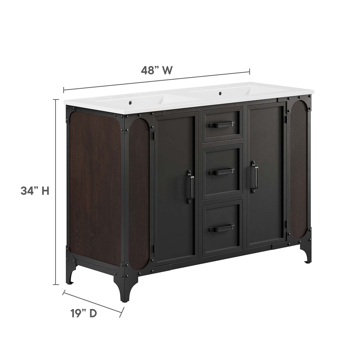 Steamforge 48" Double Sink Bathroom Vanity