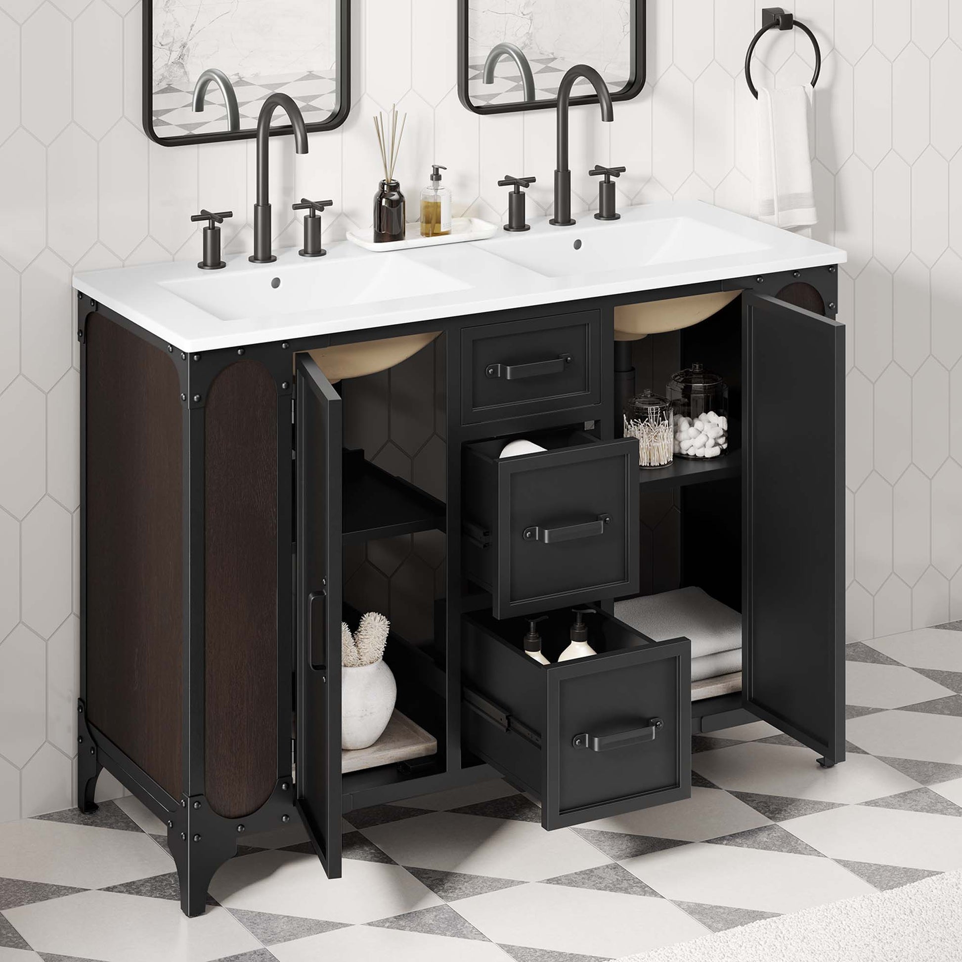 Steamforge 48" Double Sink Bathroom Vanity