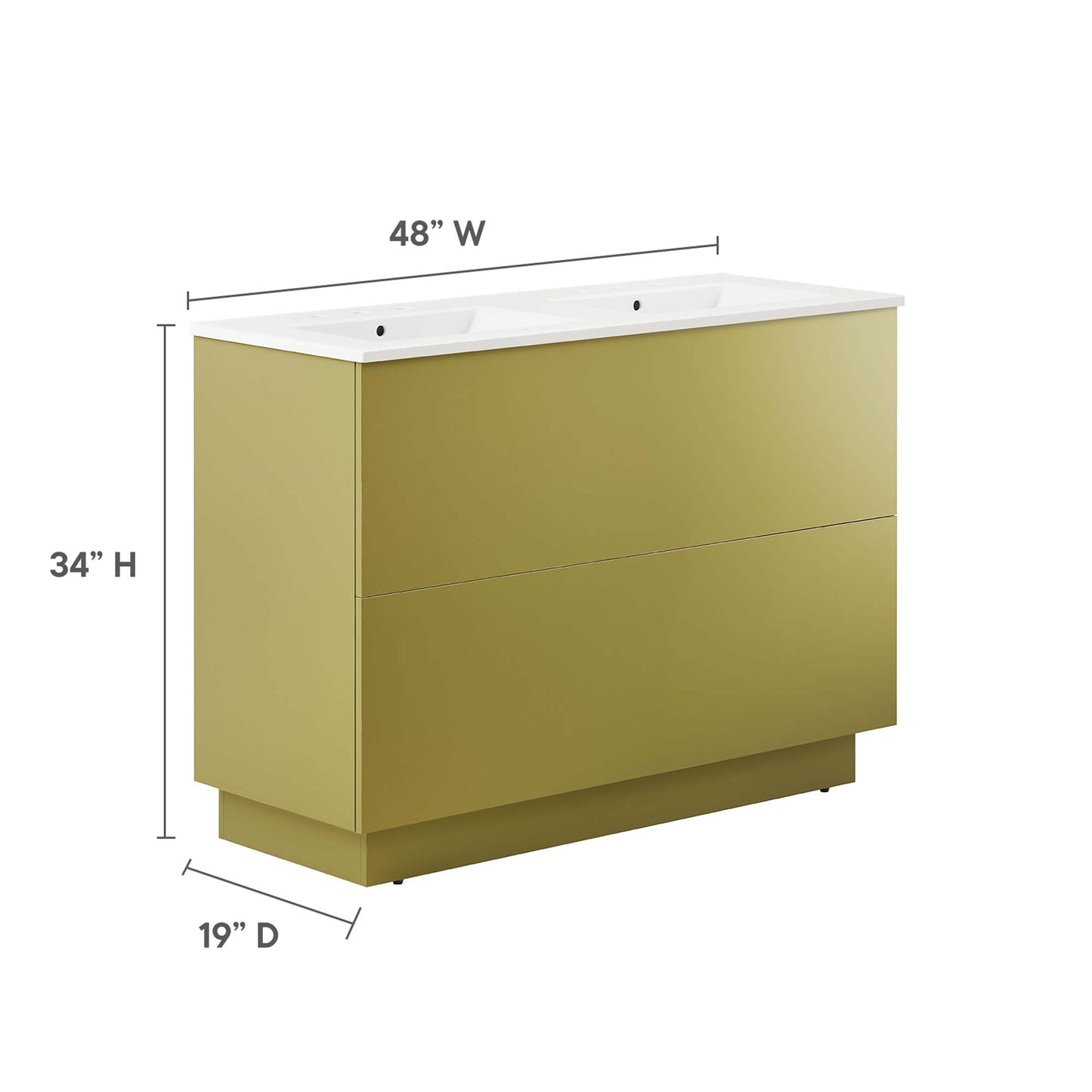 Quantum 48" Double Sink Bathroom Vanity