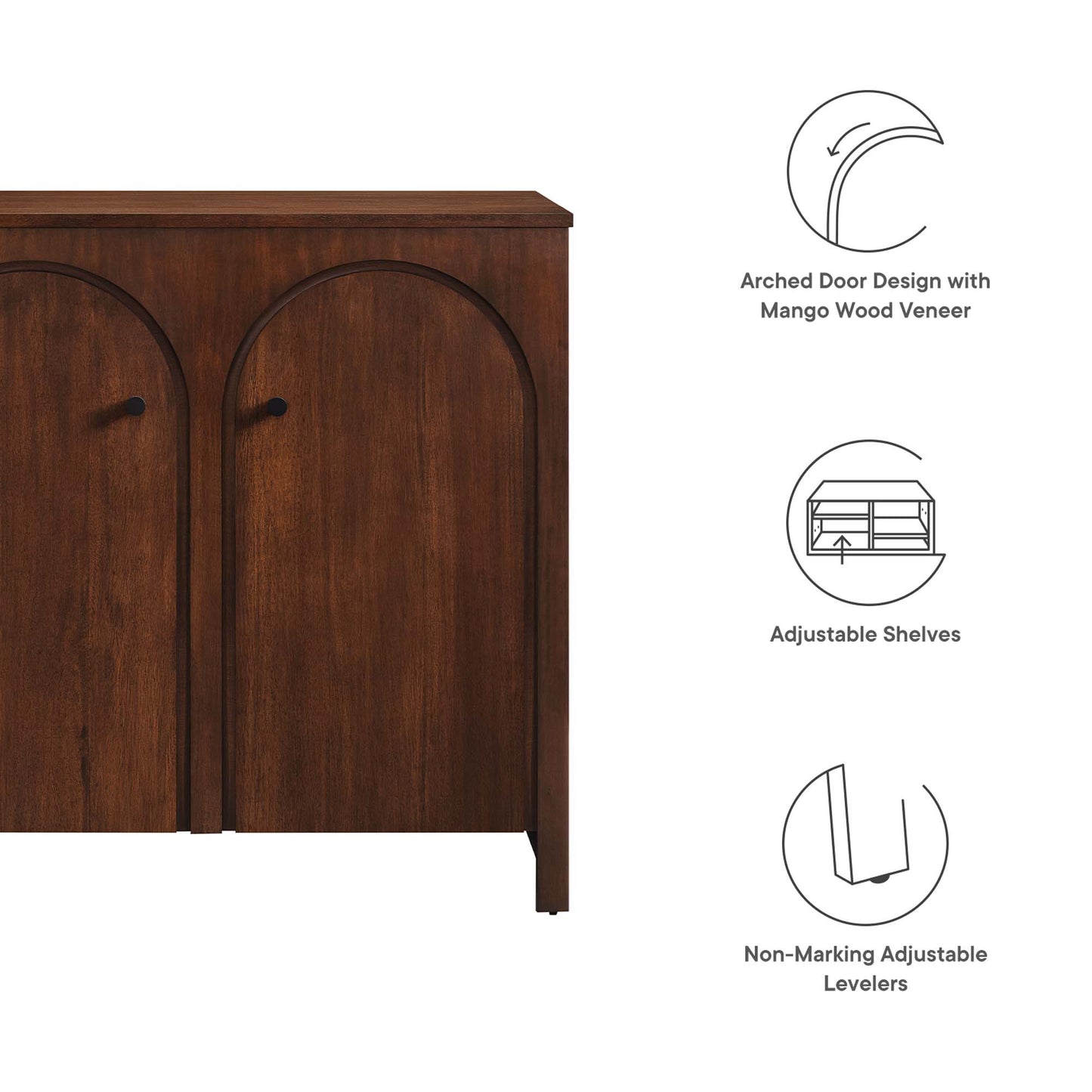 Appia 2-Door Arched Door Storage Cabinet