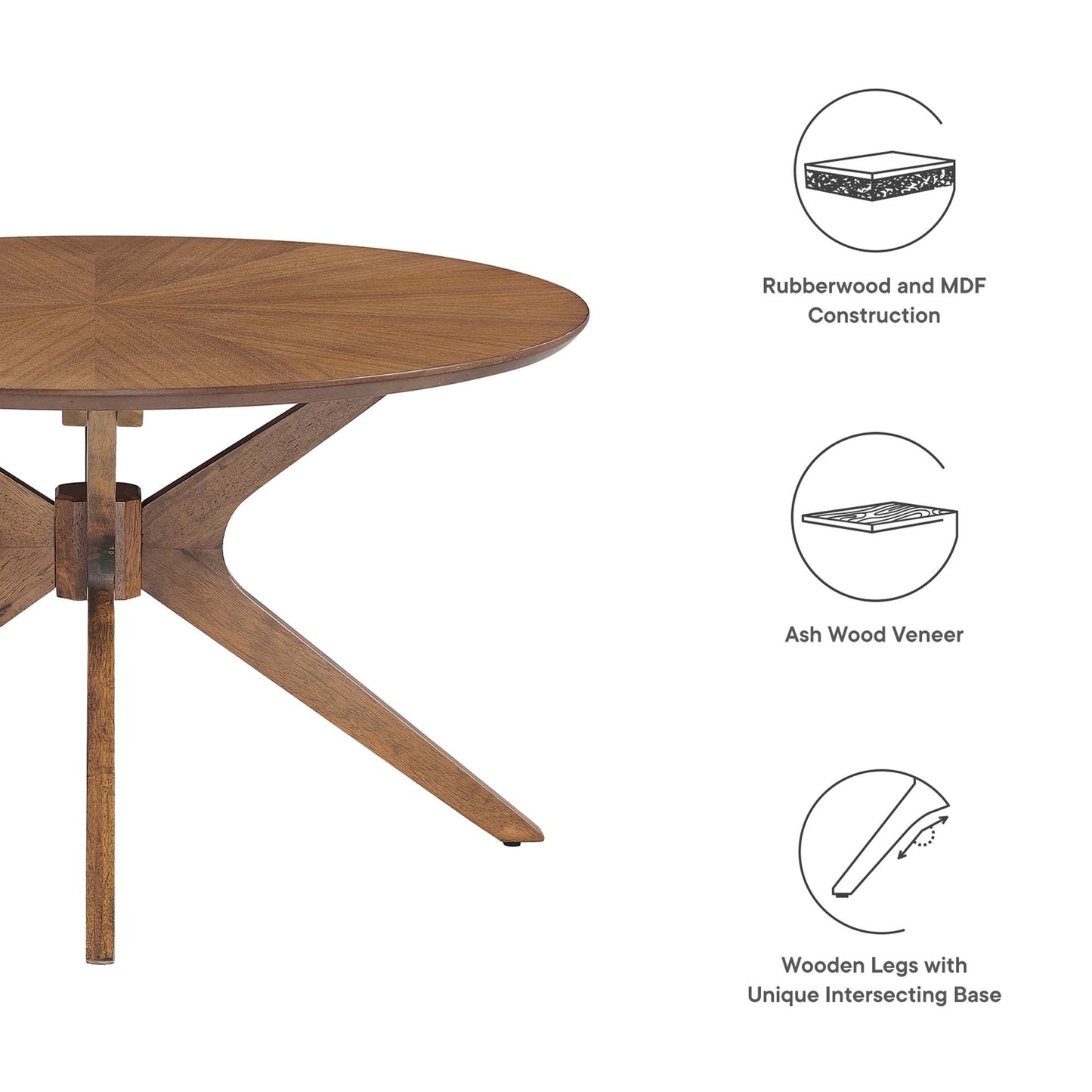 Crossroads Round Wood Coffee Table