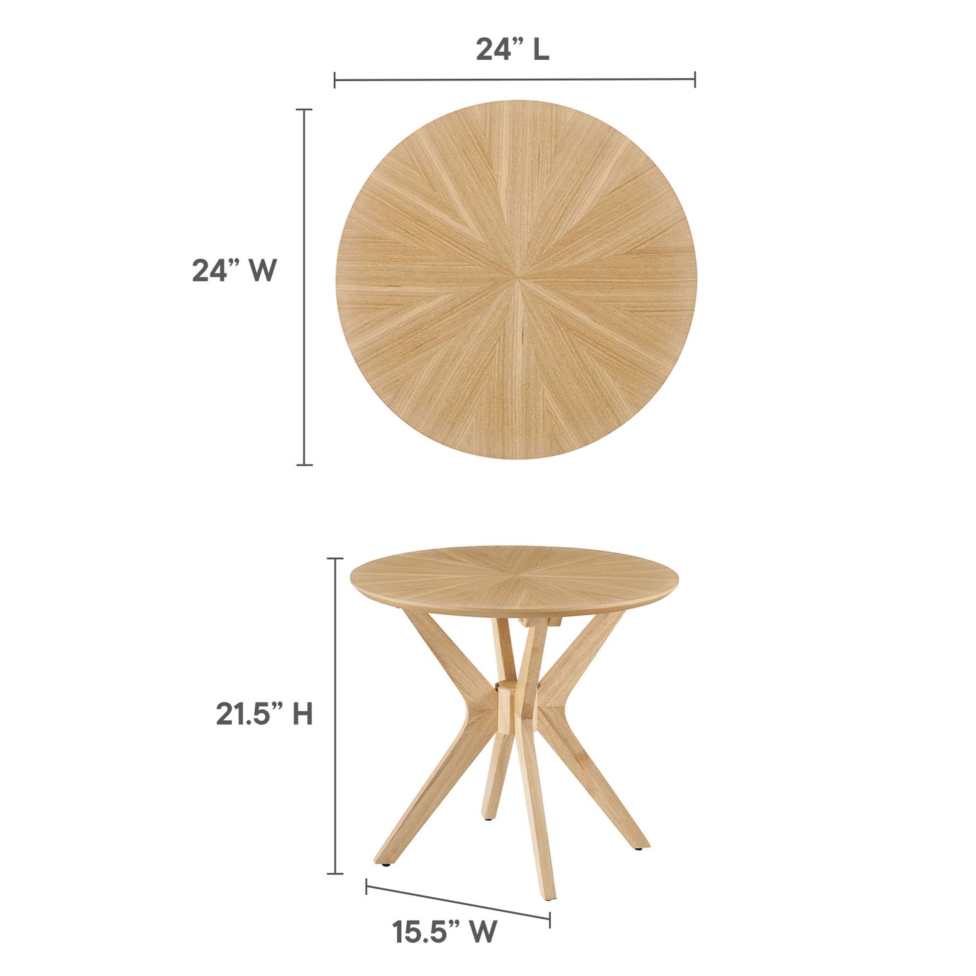 Crossroads 24” Round Wood Side Table