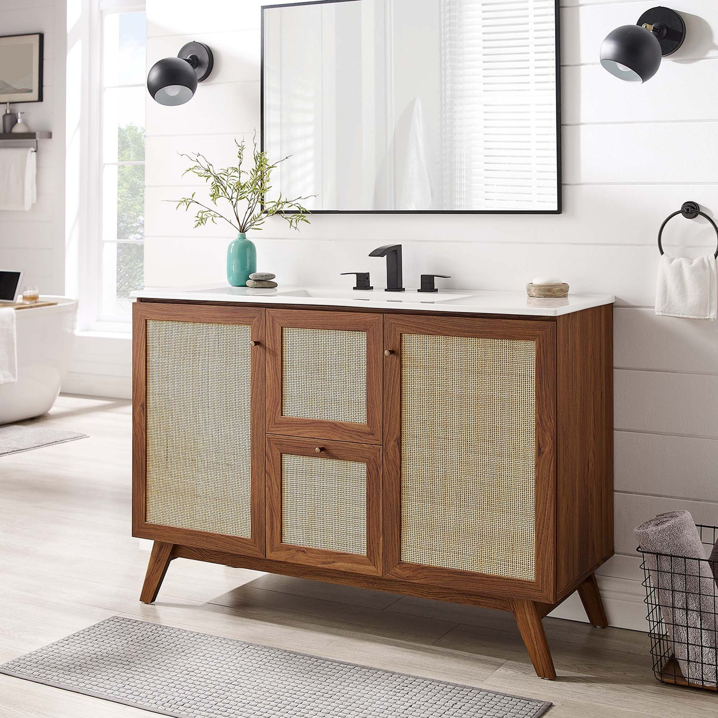 Soma 48” Single or Double Sink Compatible Bathroom Vanity Cabinet (Sink Basin Not Included)