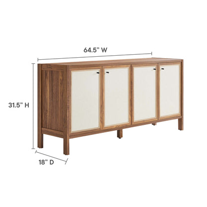 Capri 65" Wood Grain Sideboard Storage Cabinet