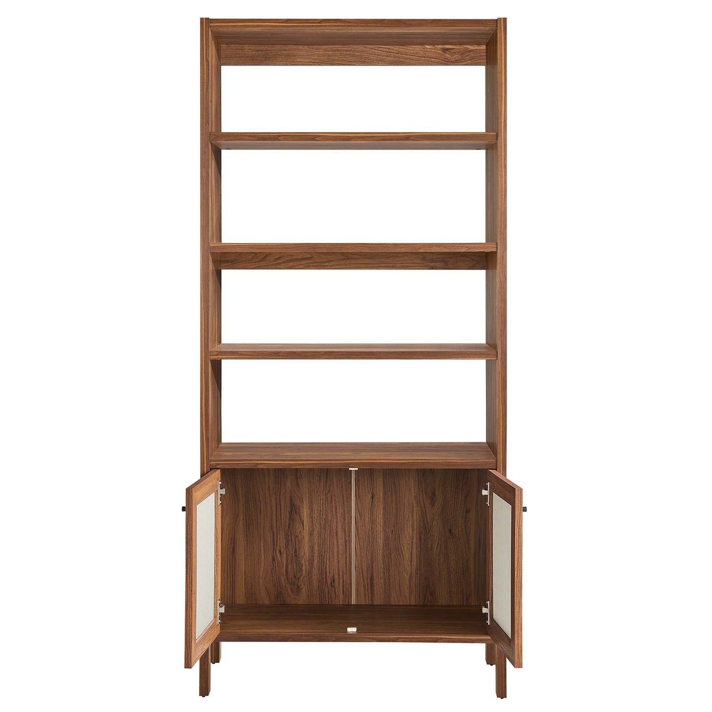 Capri 4-Shelf Wood Grain Bookcase