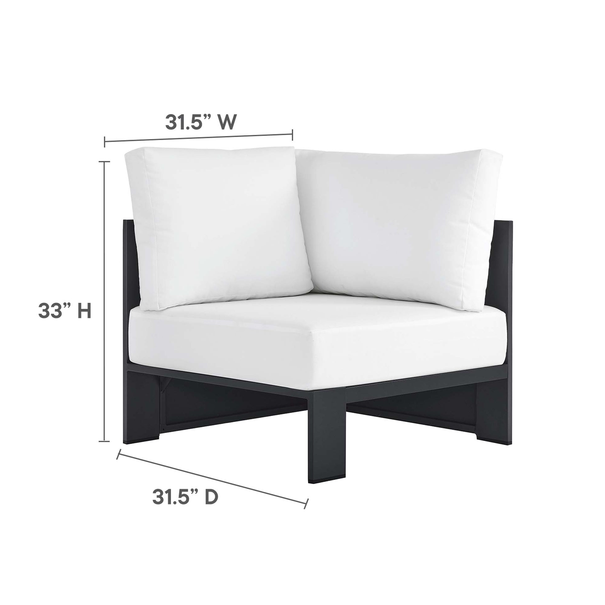 Tahoe Outdoor Patio Powder-Coated Aluminum Modular Corner Chair