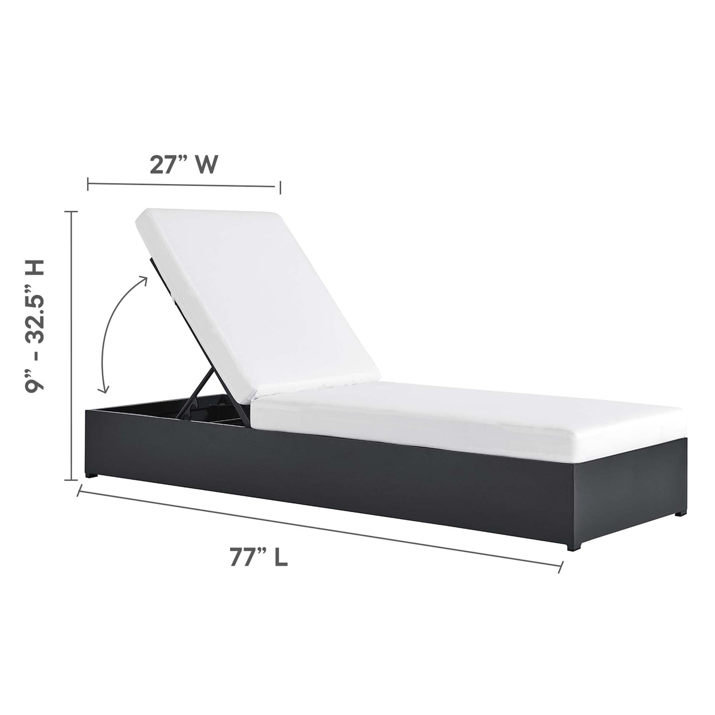 Tahoe Outdoor Patio Powder-Coated Aluminum Chaise Lounge Chair