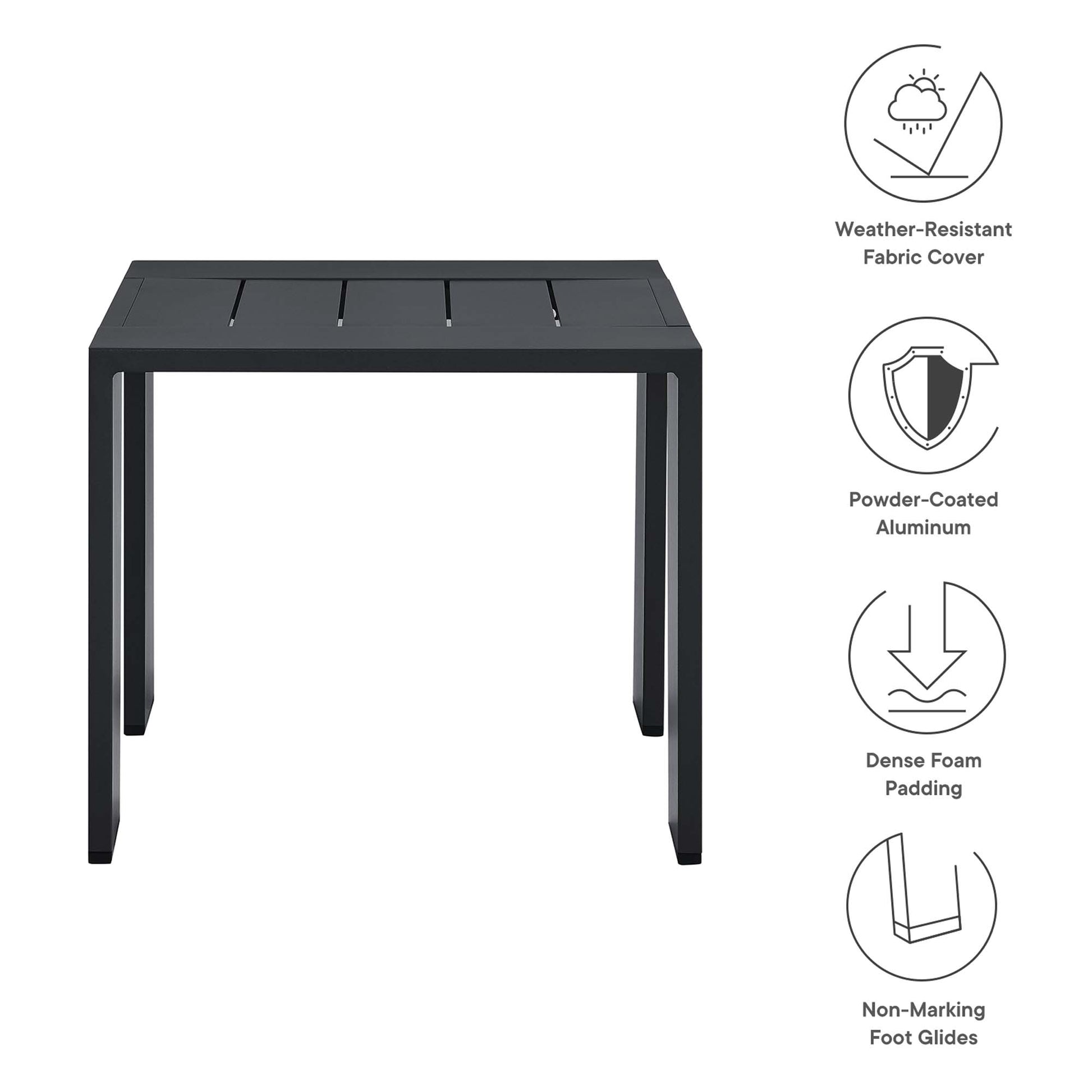 Tahoe Outdoor Patio Powder-Coated Aluminum End Table