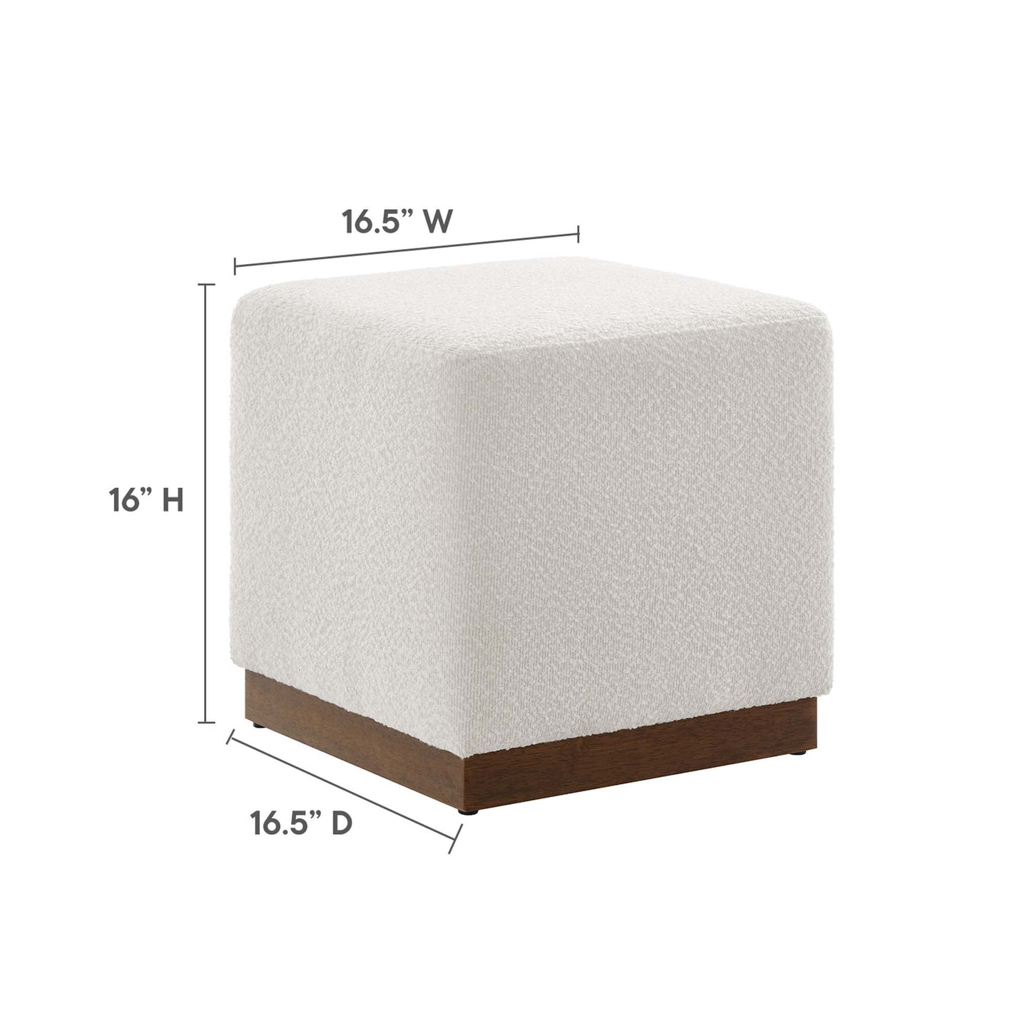 Tilden 17" Square Boucle Upholstered Ottoman