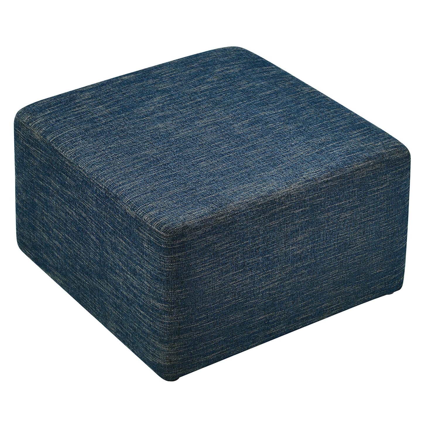 Callum Large 28" Square Woven Heathered Fabric Upholstered Ottoman