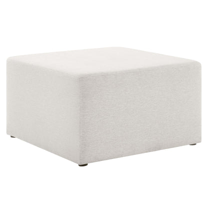 Callum Large 28" Square Woven Heathered Fabric Upholstered Ottoman