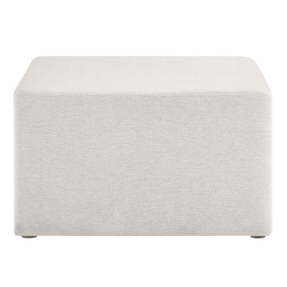 Callum Large 28" Square Woven Heathered Fabric Upholstered Ottoman