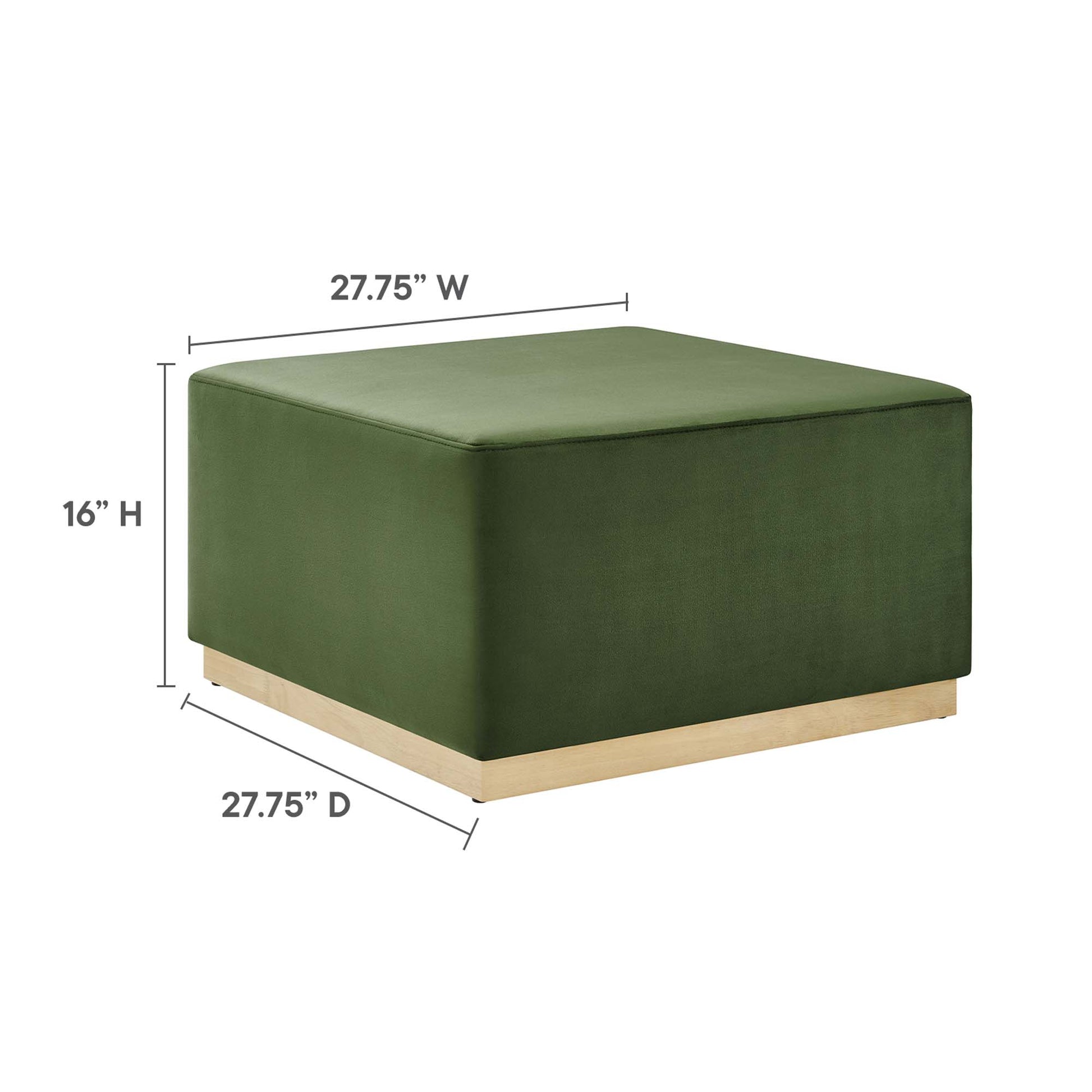 Tilden Large 28" Square Performance Velvet Upholstered Ottoman