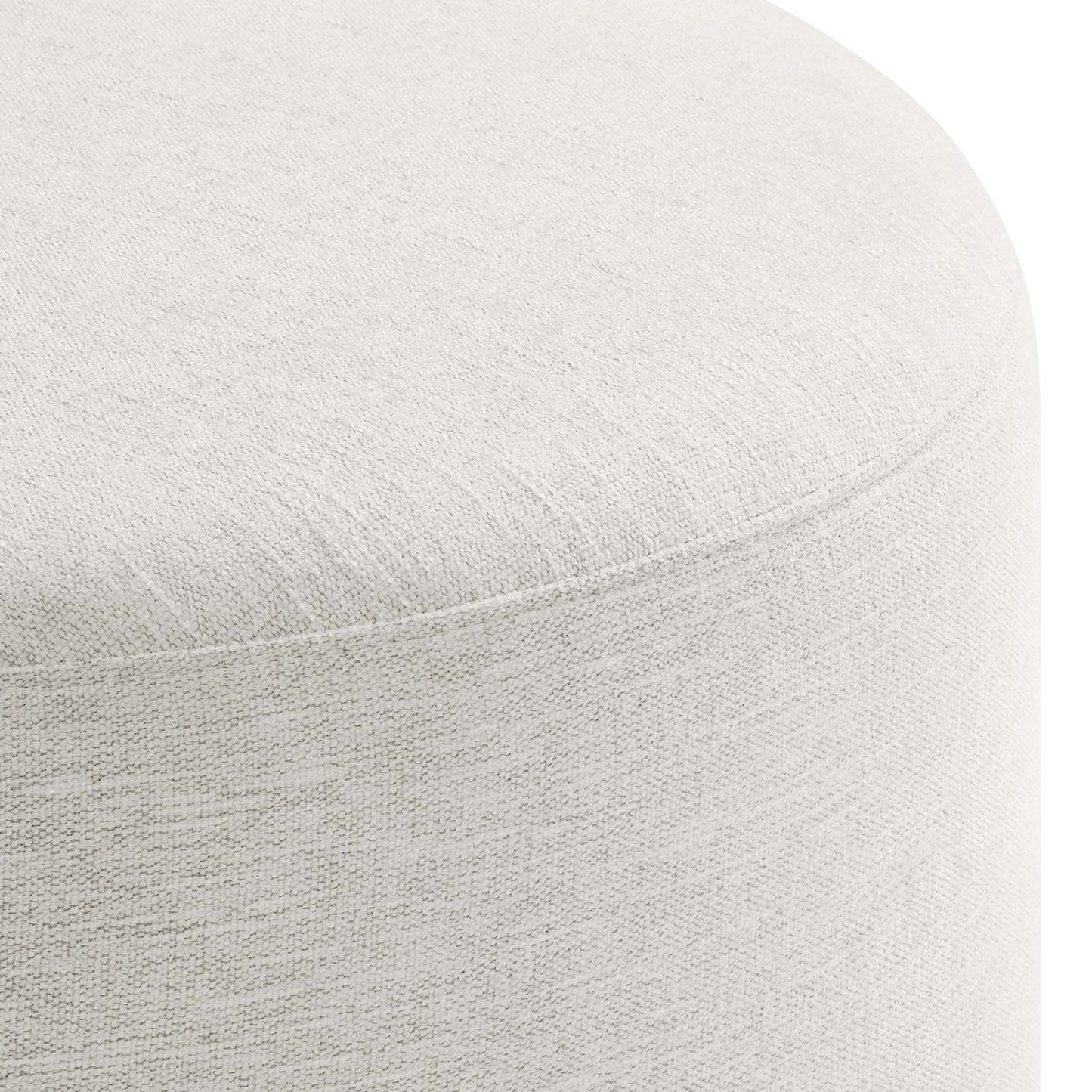 Callum Large 23" Round Woven Heathered Fabric Upholstered Ottoman