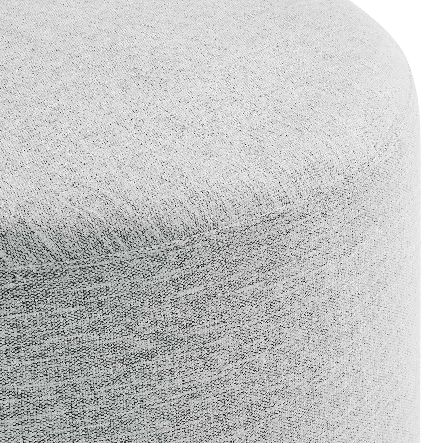 Callum Large 23" Round Woven Heathered Fabric Upholstered Ottoman